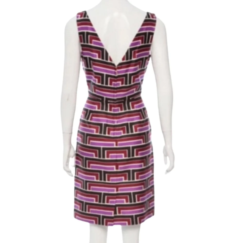 KATE SPADE Florence Broadhurst Sleeveless Geometric Print Silk Blend Dress Sz 0